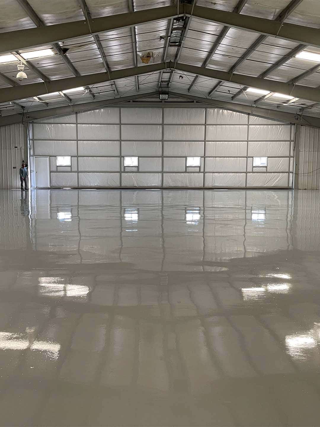 concrete coatings on a hangar by memphis concrete coatings